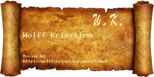 Wolff Krisztina névjegykártya